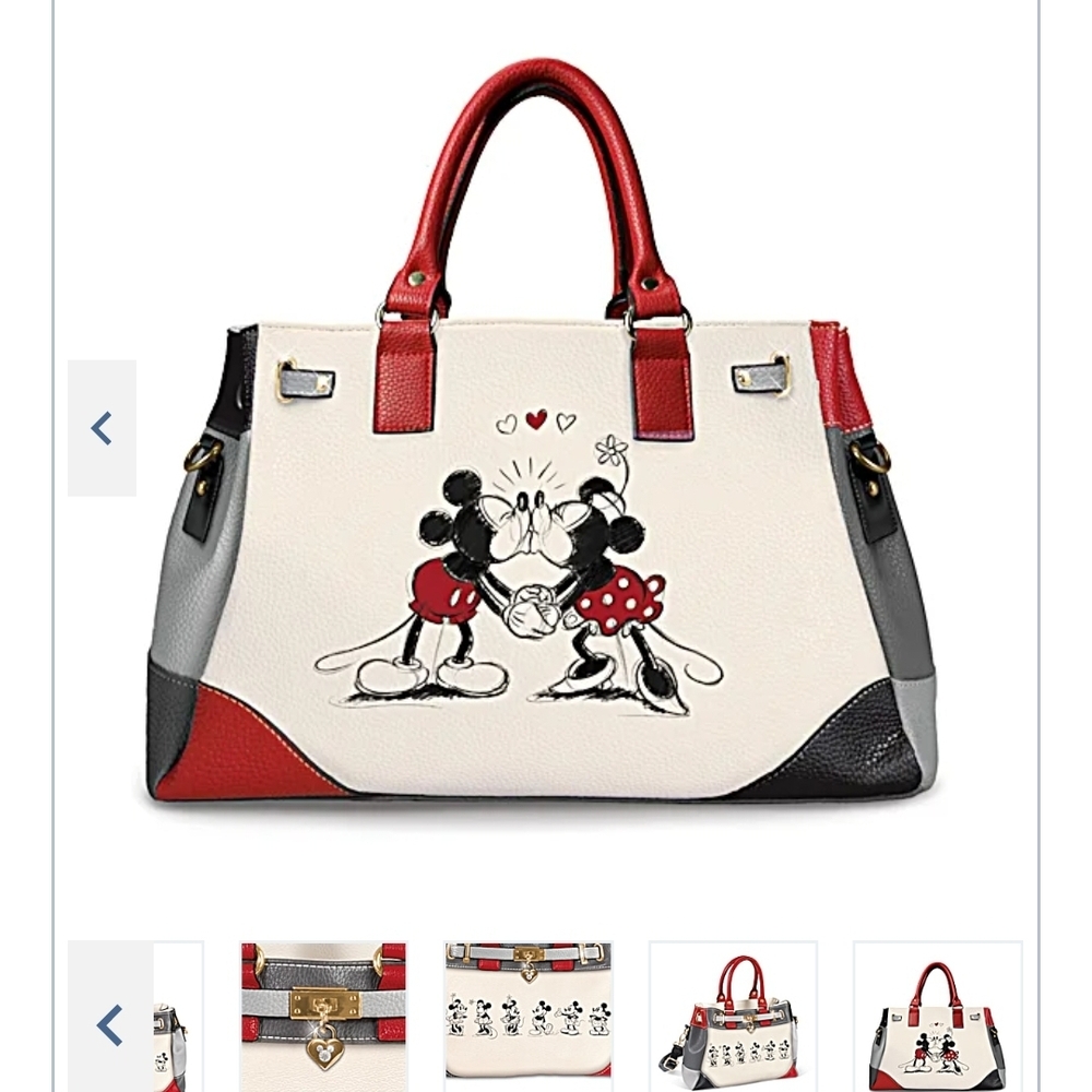 Disney Mickey and Minnie Mouse Handbag - Red, Black, and White